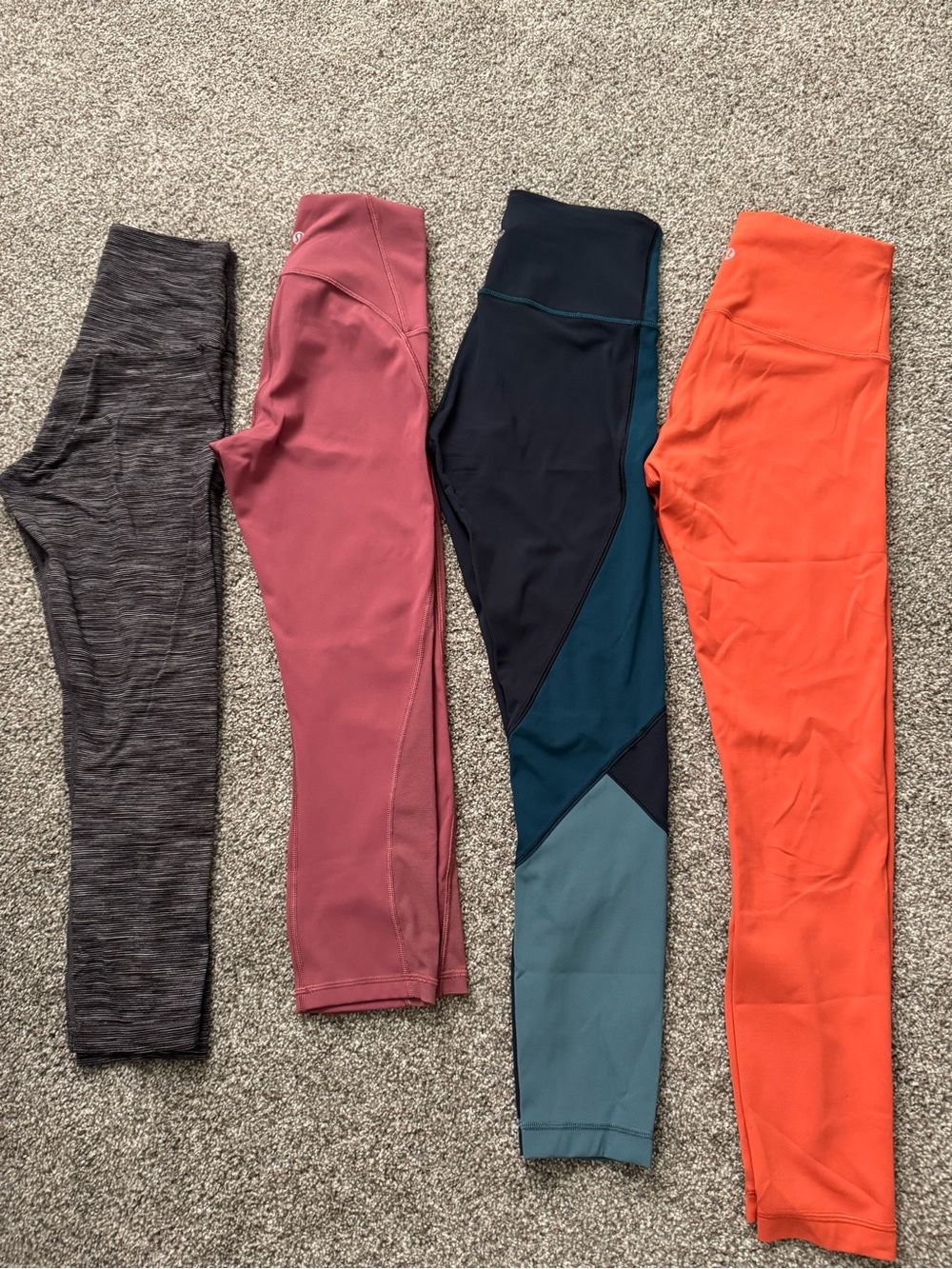 lululemon athletica Kids Leggings Set — Charcoal, Rose, Teal, Orange